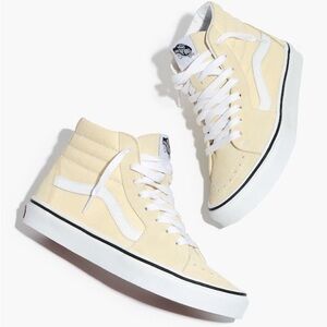 NIB / NWT Vans Unisex Sk8-Hi High-Top Sneakers in Vanilla Custard Suede& Canvas